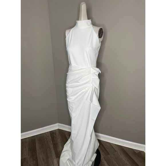 NWT Chiara Boni La Petite Robe Gudrum Halter Ruffle Gown Size 2 $995 - Picture 8 of 10